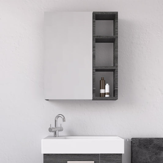 Specchio Contenitore Trend 55 cm Rovere Antracite - MedaHome