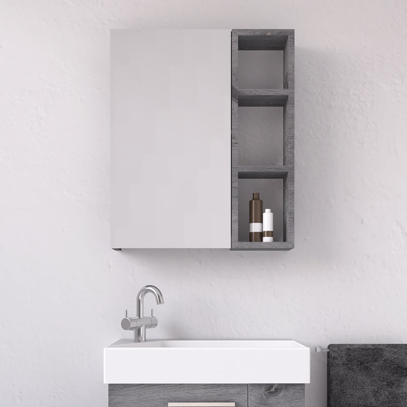 Specchio Contenitore Trend 65 cm Rovere Grigio - MedaHome