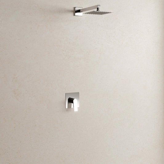 Set Incasso Doccia Cromo con Braccio Doccia e Soffione 25x25 cm - Sun