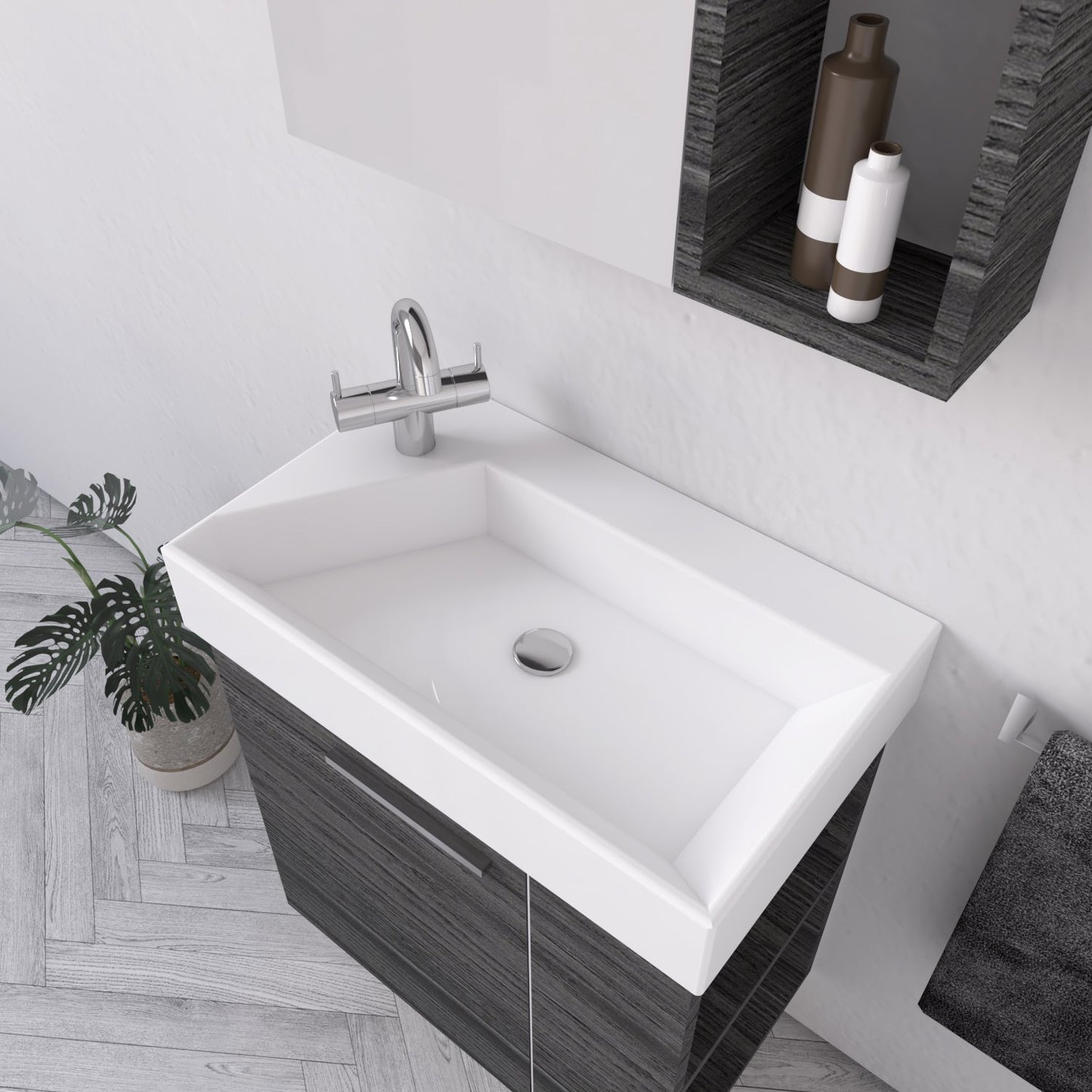 Lavabo in Ceramica Trend 65 cm - Spazio (25689200)