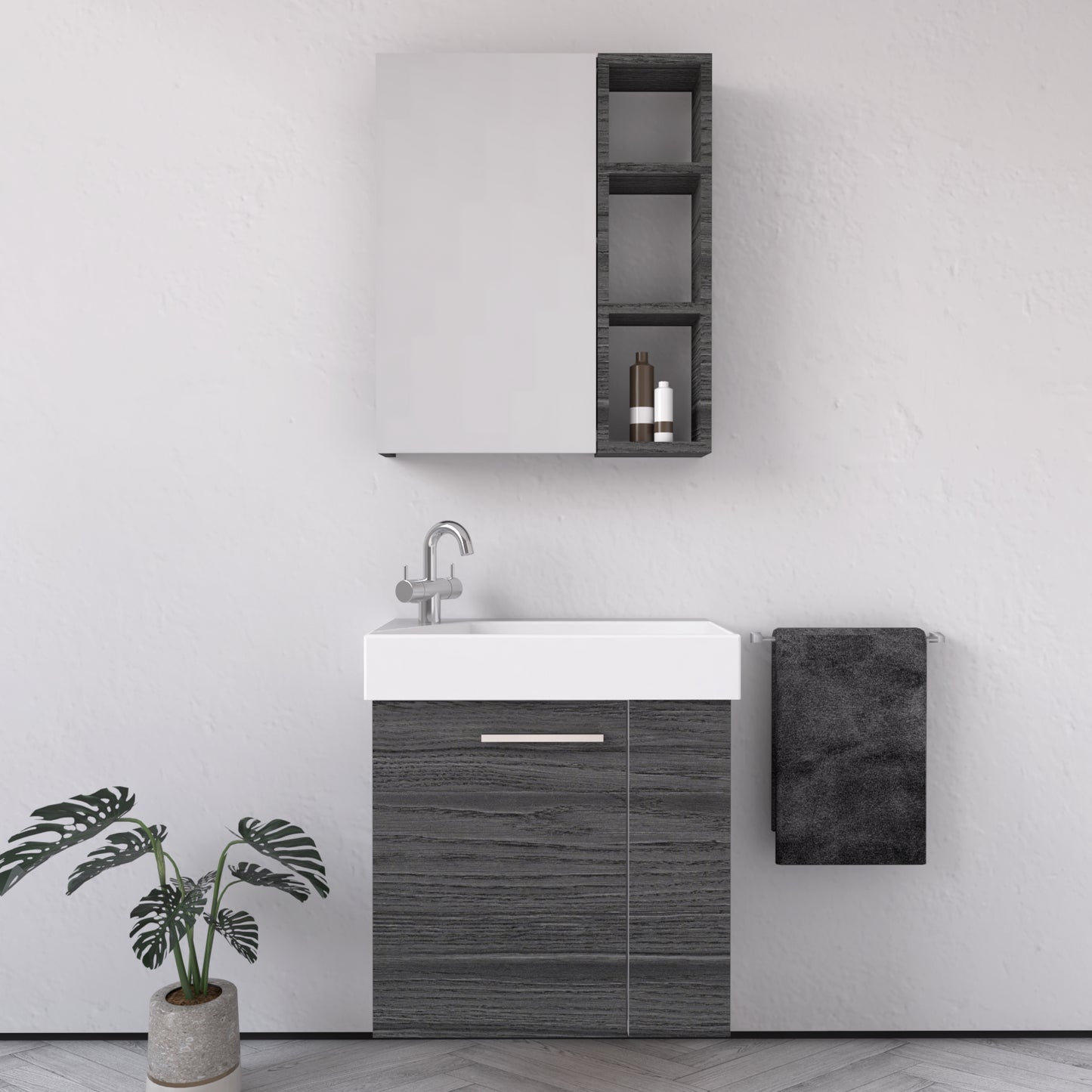 Base Portalavabo Trend 55 cm Rovere Antracite - Spazio (25689199)
