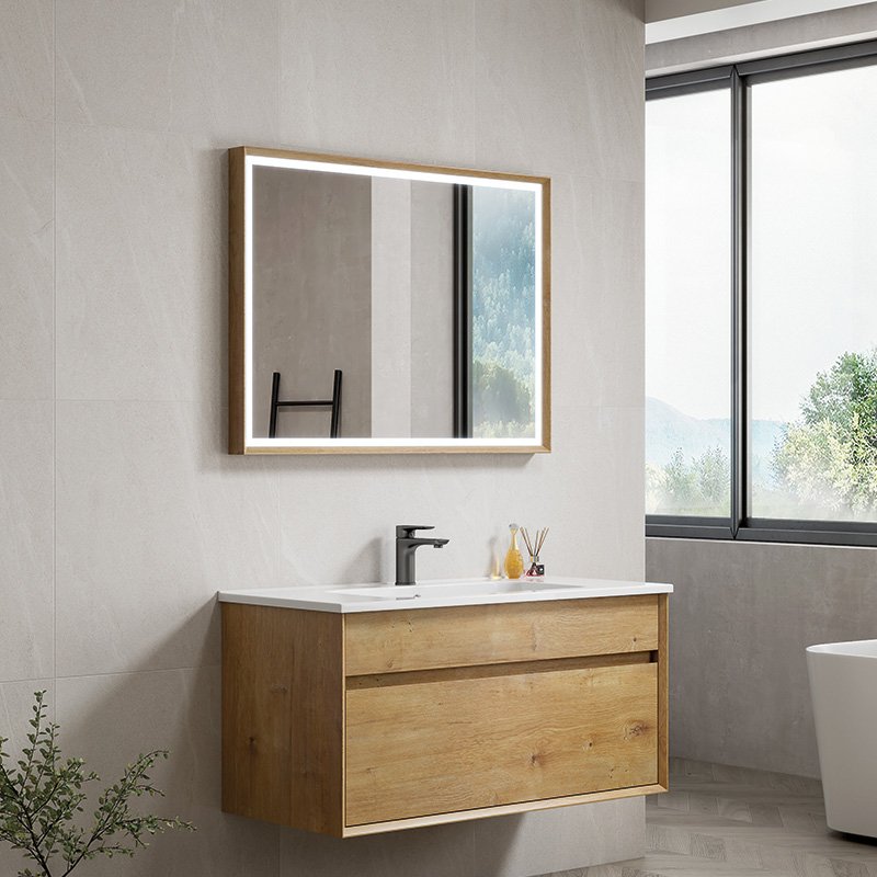 Mobile Bagno Sospeso 120 cm Olmo con Specchio Led Switch Trevi – Spazio (25689224)