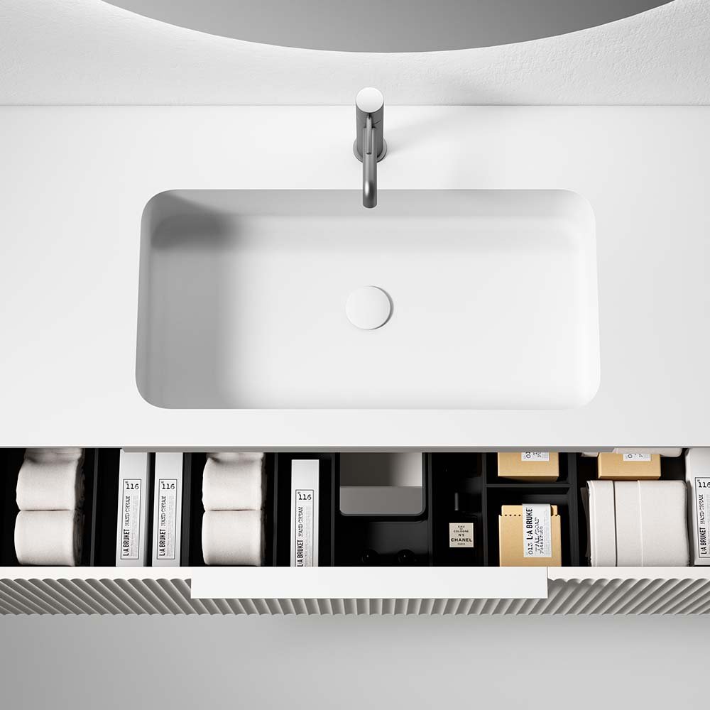 Lavabo in Solid Surface Bianco Vivt 120 cm - Meda (25689235)