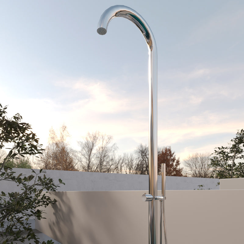 Colonna Doccia Per Esterno con Doccino in Acciaio Inox - Zoe Plus