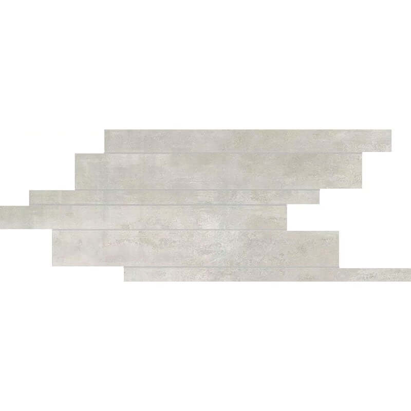 Listello in Gres Porcellanato Effetto Cemento Naturale 21x40 White Raw - Florim