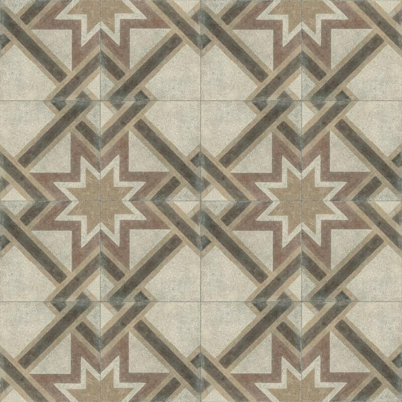 Decoro in Gres Porcellanato Effetto Pietra Rettificato Naturale 20x20 8.5mm Concrete Retrò B Play - ABK