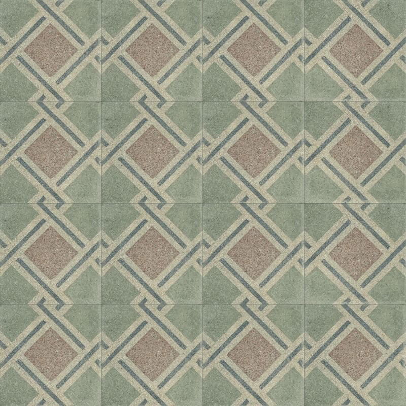 Decoro in Gres Porcellanato Effetto Pietra Rettificato Naturale 20x20 8.5mm Concrete RetrÌ? Mix Play - ABK