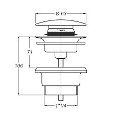 Piletta Click Clack 1″1/4 Per Bidet o Lavabo Bianco Opaco- Bonomini