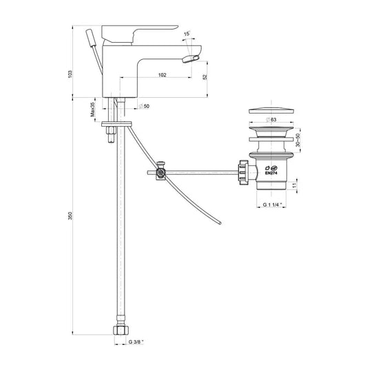 Miscelatore Lavabo Con Piletta Cromo P3 - Paini