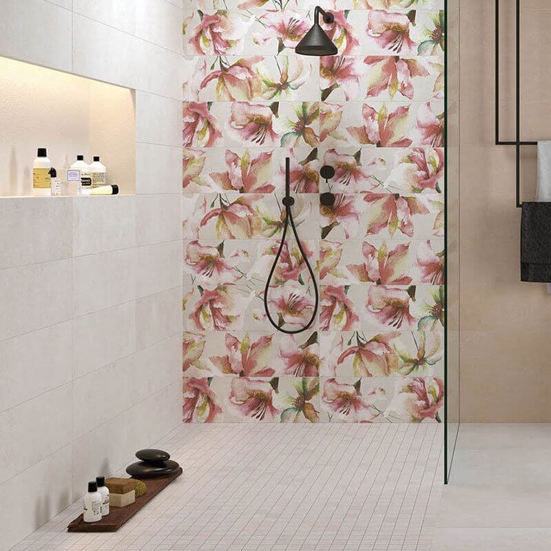 Stone Effect Ceramic Wall Tile 25x75 Lilium Materia Wall Decor - Herberia