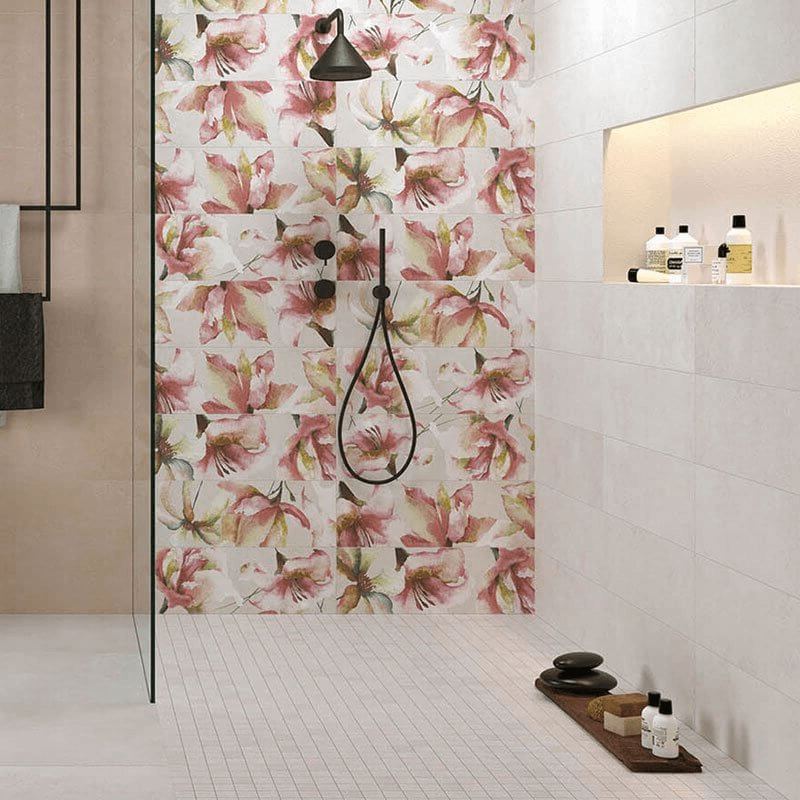 Rivestimento in Ceramica Decoro 25x75 Decoro Lilium Materia Wall - Herberia