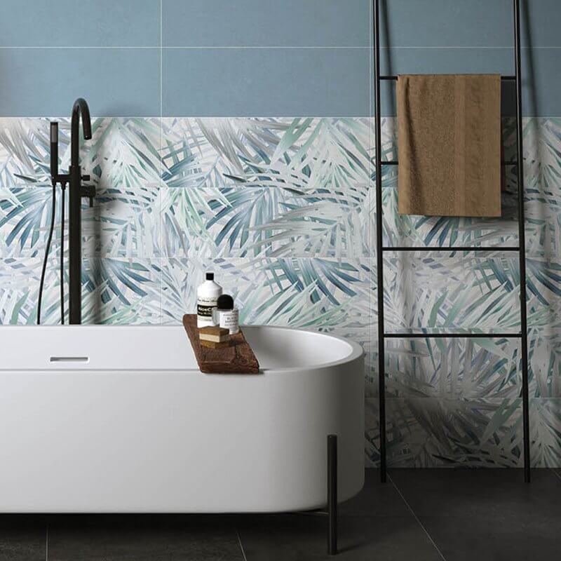 Rivestimento in Ceramica Decoro 25x75 Tropical Gree Materia Wall - Herberia