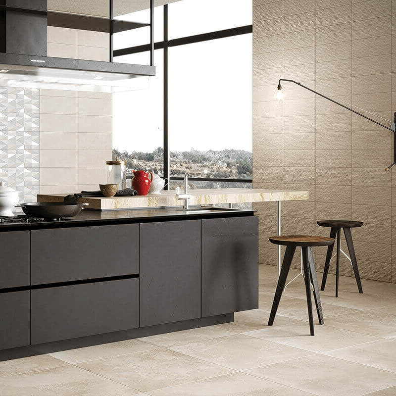 Rivestimento in Ceramica Effetto Pietra 20x50 Beige Dust - Herberia