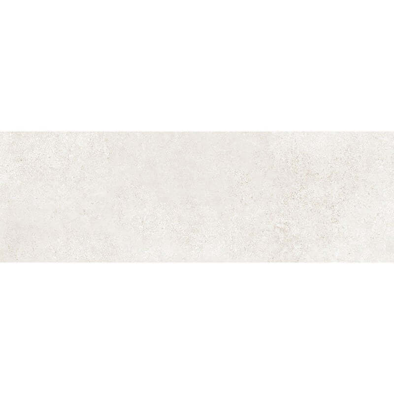 Ceramic Wall Tile Cement Effect 25x75 White Materia Wall - Herberia