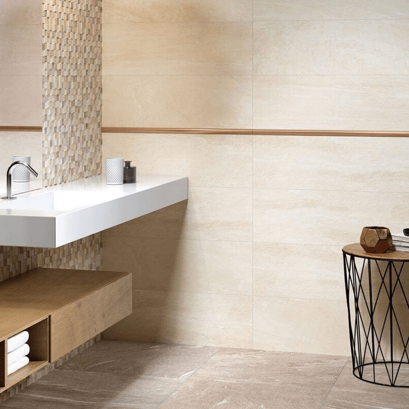 Rivestimento in Ceramica Effetto Pietra 25x75 Beige Orione - Herberia