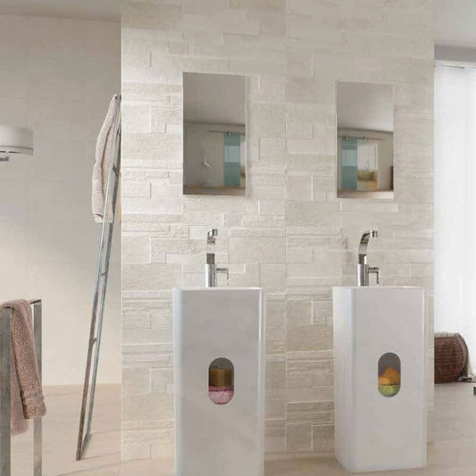 Rivestimento in Ceramica Effetto Pietra 32x80.5 Muretto Trani 3D Lithos - Naxos