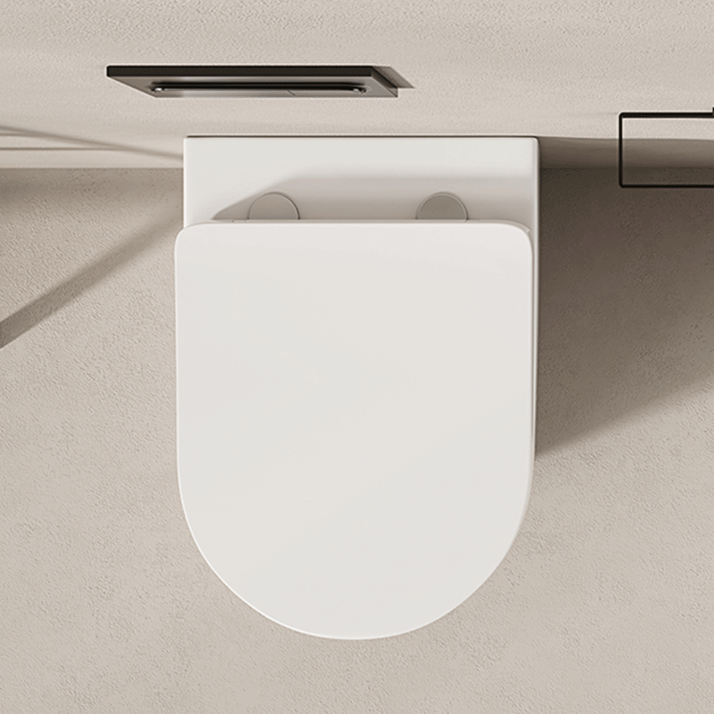 Vaso Filomuro Giada 52 Bianco Lucido e Coprivaso Soft Close - Meda