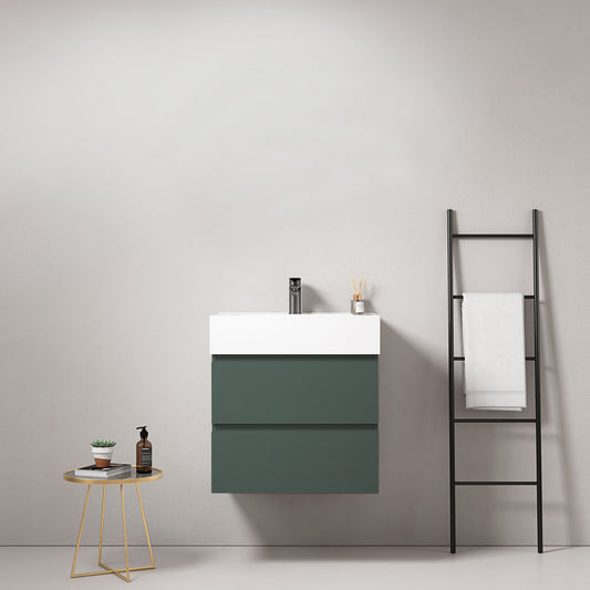 Mobile bagno sospeso 60 cm Verde Comodoro Lavabo in Resina Senza Specchio - Fiji Paint