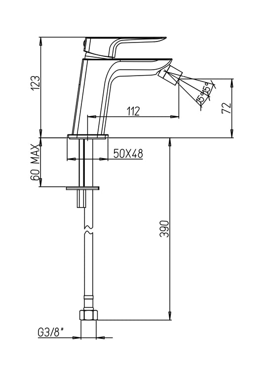 Miscelatore Bidet Nove Senza Scarico - Paini