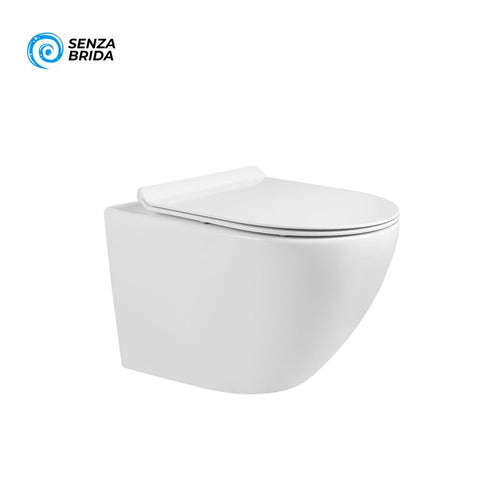 Wc Sospeso Senza Brida Perla Bianco con Coprivaso Slim Soft Close Incluso - Spazio (25696183)
