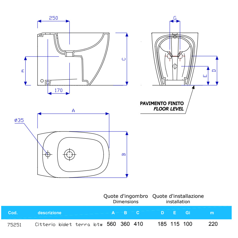 Bidet Filo Muro Citterio Bianco - Geberit (25548639)