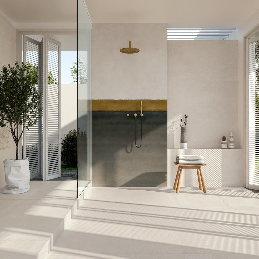 Gres Porcellanato Effetto Cemento 120x120 Azuma Up Ivory Seconda Scelta - Imola Ceramica