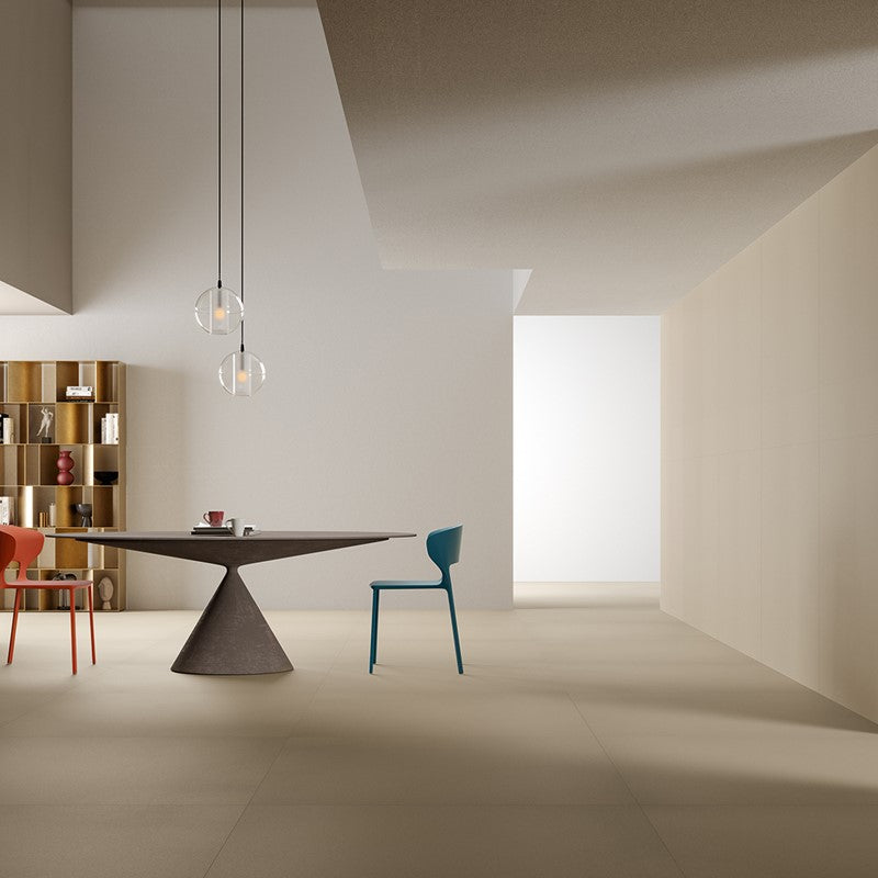 Gres Porcellanato Effetto Cemento Rettificato Naturale 120x120 10,5 mm Beige Icon - Leonardo Ceramica