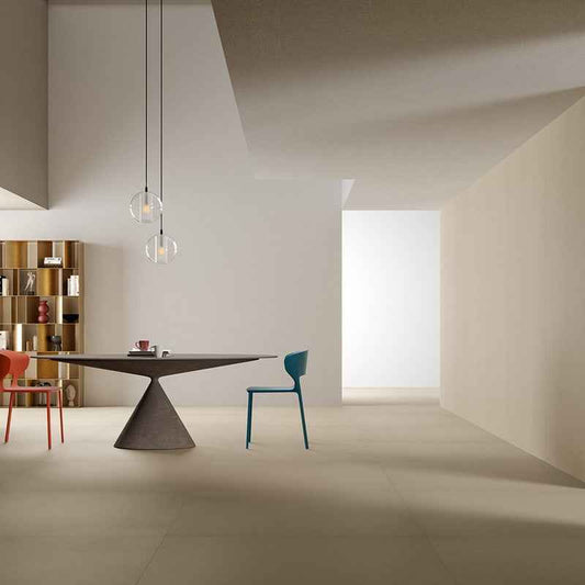 Gres Porcellanato Effetto Cemento Rettificato Naturale 120x120 10,5 mm Beige Icon - Leonardo Ceramica
