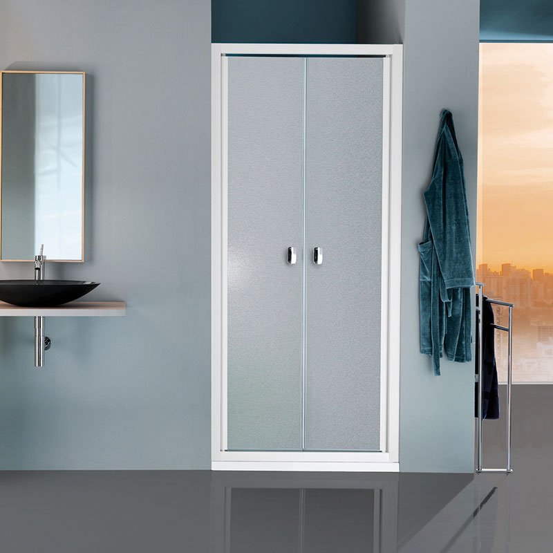 Porta Doccia 90 cm Saloon Vetro Satinato Reversibile Europa  - Samo
