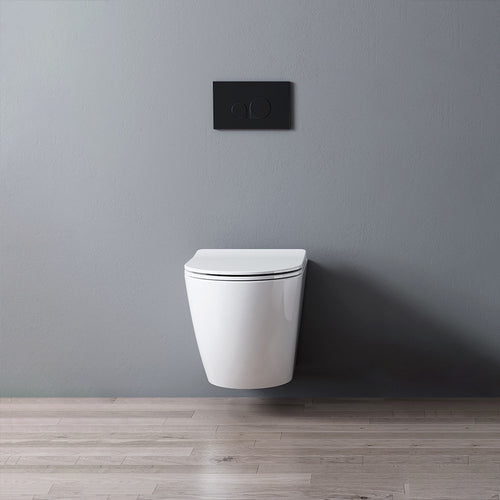 Wc Sospeso Senza Brida Diamante 52 Bianco Lucido con Coprivaso Slim Soft Close Incluso - Meda (25695956)
