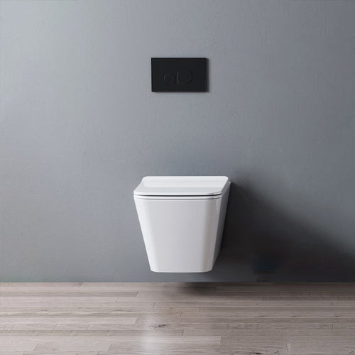 Wc Sospeso Senza Brida Zaffiro Bianco Lucido con Coprivaso Slim Soft Close Incluso - Meda (25696338)
