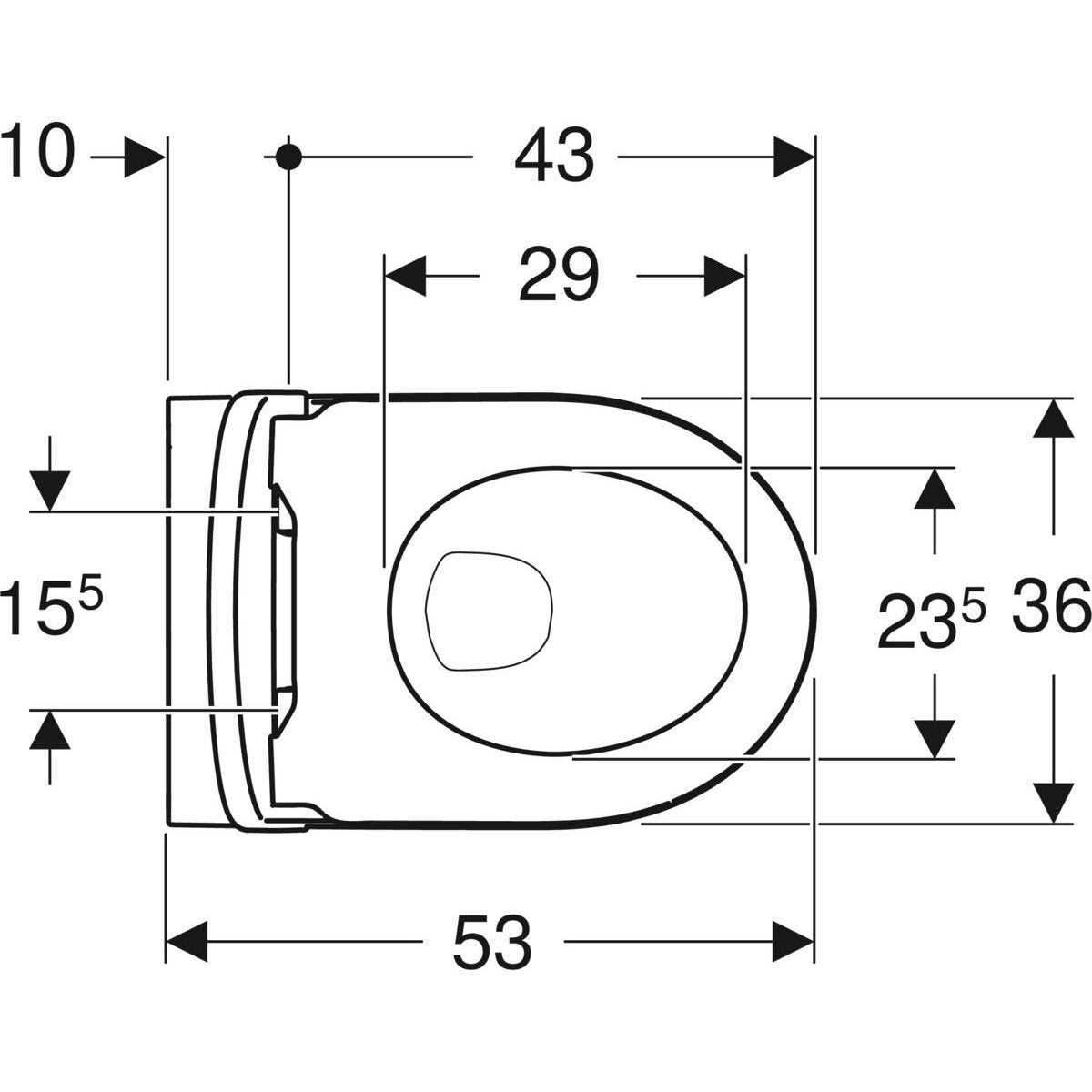 Wc Sospeso Senza Brida iCon Bianco con Coprivaso Slim Soft Close Incluso - Geberit