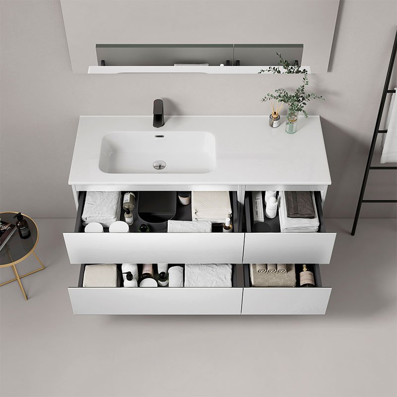 Lavabo a Sinistra in Resina 140 cm – Fiji Meda