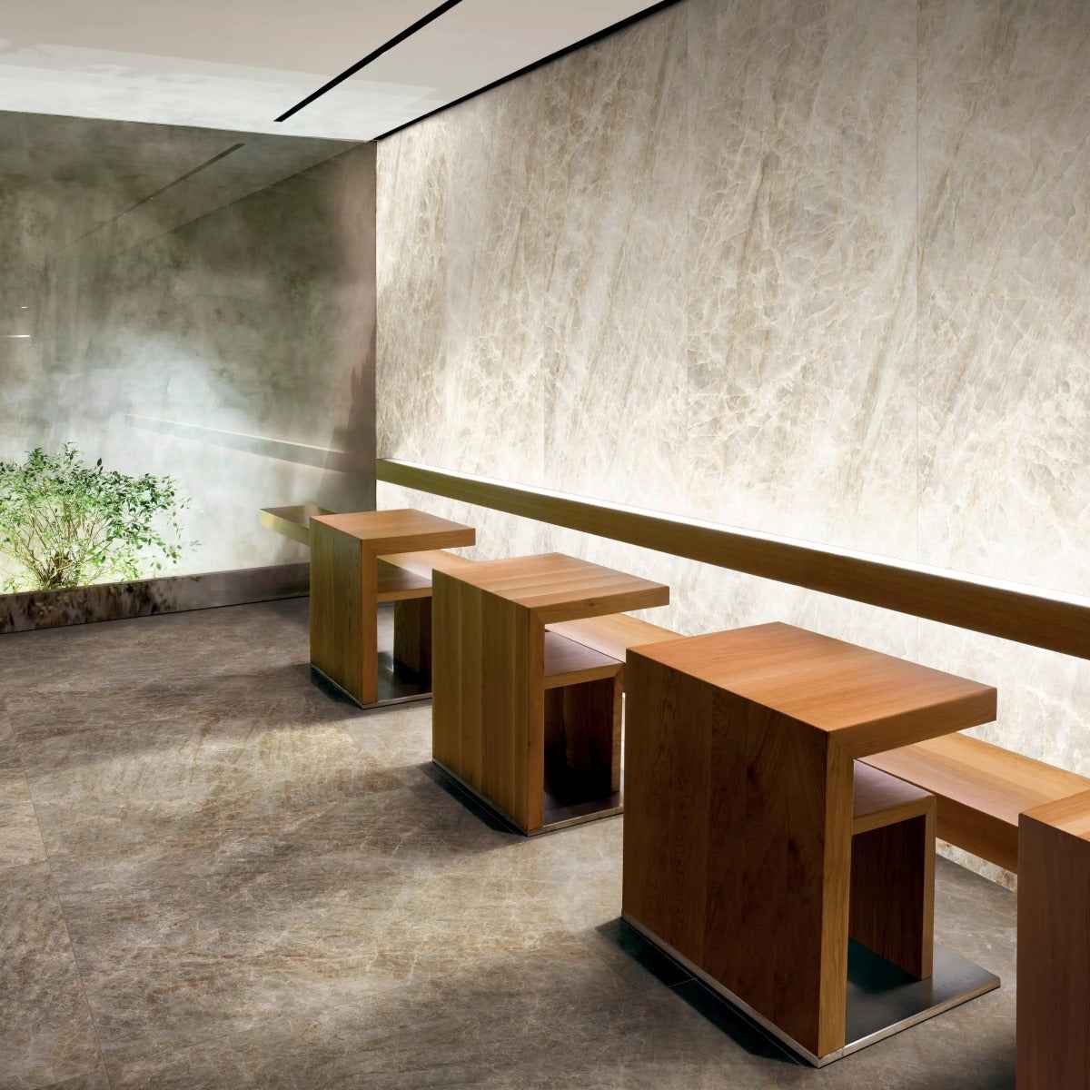 Gres Porcellanato Effetto Marmo 120x120 Iconic Life Honey Ymuna Lucidato - Contemporary Design Florim