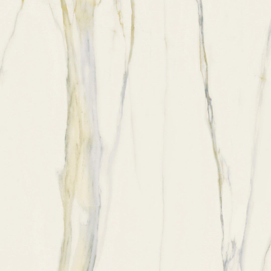 Lavabo Freestanding in Gres Lucido Calacatta 60 cm Specchio Tondo Retroilluminato - Pedestal