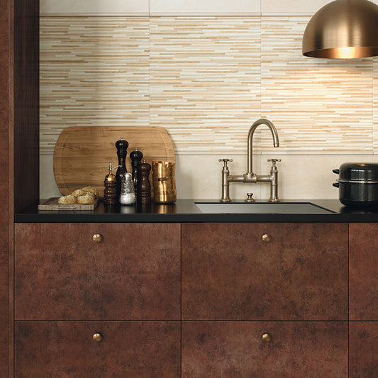 Natural Unrectified Stone Effect Ceramic Coating 20x50 7mm Habita Stick Beige - Herberia