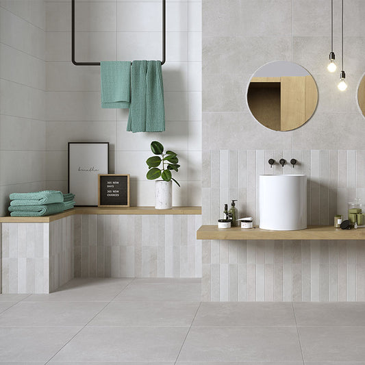 Rivestimento in Ceramica Effetto Resina 25x60 Grigio Roma Wall - Herberia