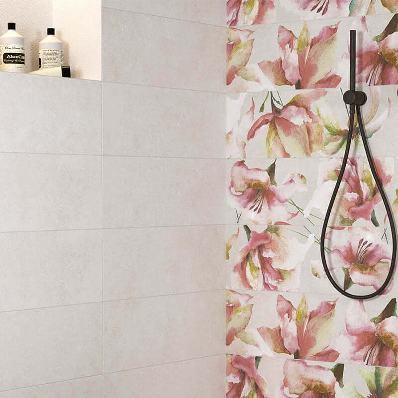 Rivestimento in Ceramica Decoro 25x75 Decoro Lilium Materia Wall - Herberia