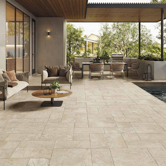 Gres Porcellanato Effetto Pietra Grip 25x25 Burgos Pietra Castello - Monocibec