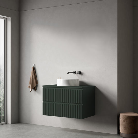 Mobile bagno sospeso 80 cm Verde Comodoro per Lavabo d'appoggio Senza Specchio - Fiji Paint