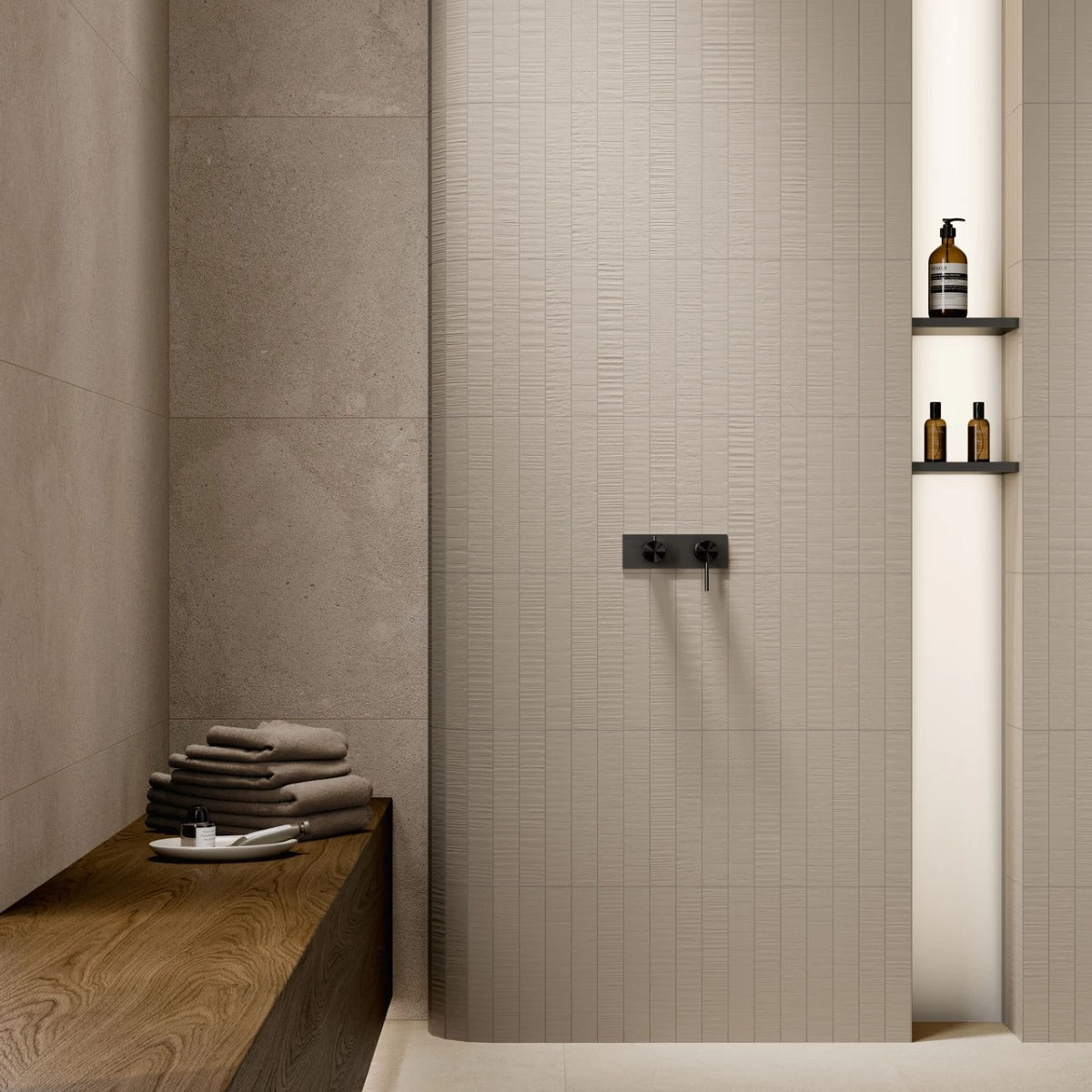 Gres Porcellanato Rettificato Naturale Effetto Legno 5X30 - Iki wood Almond