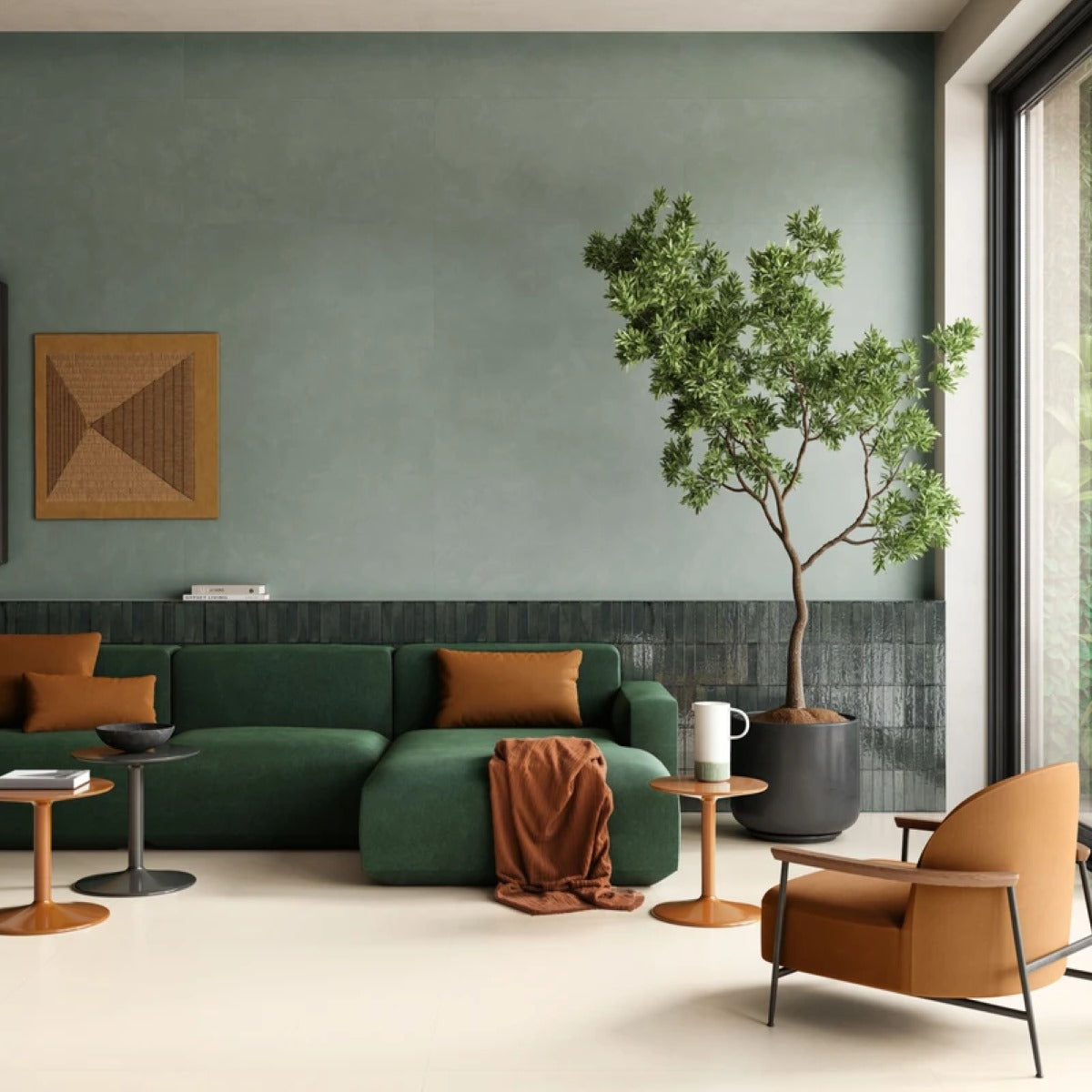 Gres Porcellanato Rettificato Naturale Soft Effetto Tinta Unita 60X120 - Insideart color Aloe