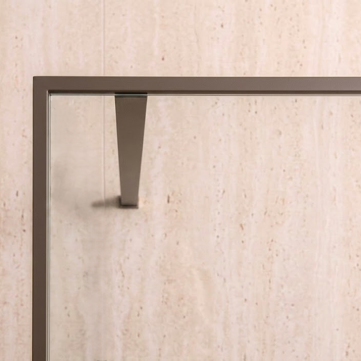 Parete Walk-in 100 cm Vetro Trasparente e Profilo Mud - Escape