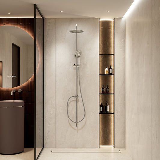 Colonna Doccia con Doccino Cromo Lucido - Aida