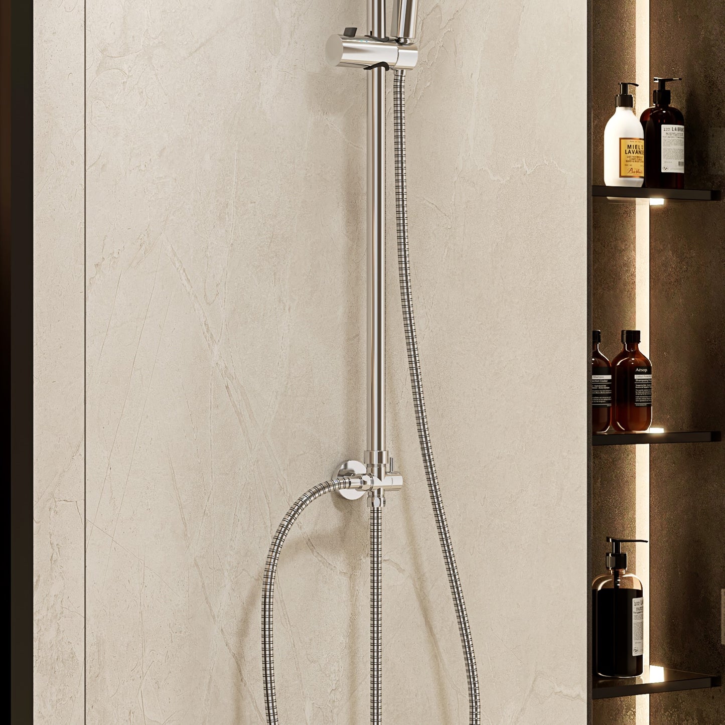 Colonna Doccia con Doccino Cromo Lucido - Aida