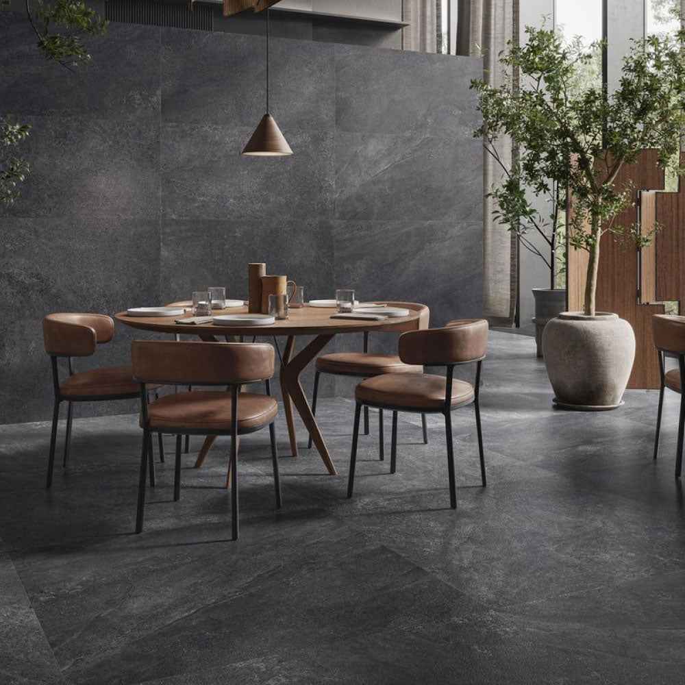 Gres Porcellanato Rettificato Rigato Effetto Pietra 60X120 - Bergstone Black