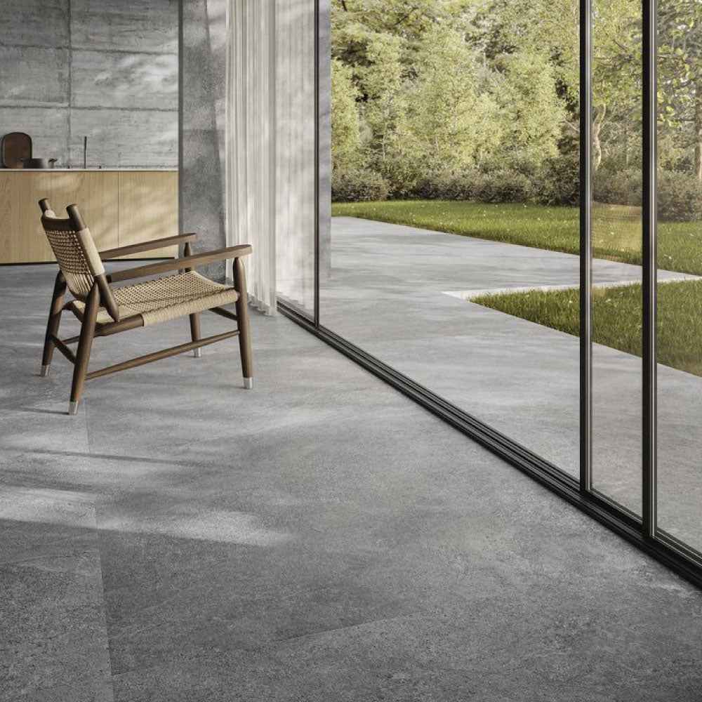 Gres Porcellanato Rettificato Naturale Effetto Pietra 90X90 - Bergstone Dark