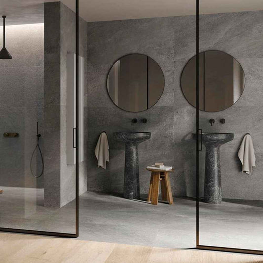 Gres Porcellanato Rettificato Naturale Effetto Pietra 90X90 - Bergstone Dark