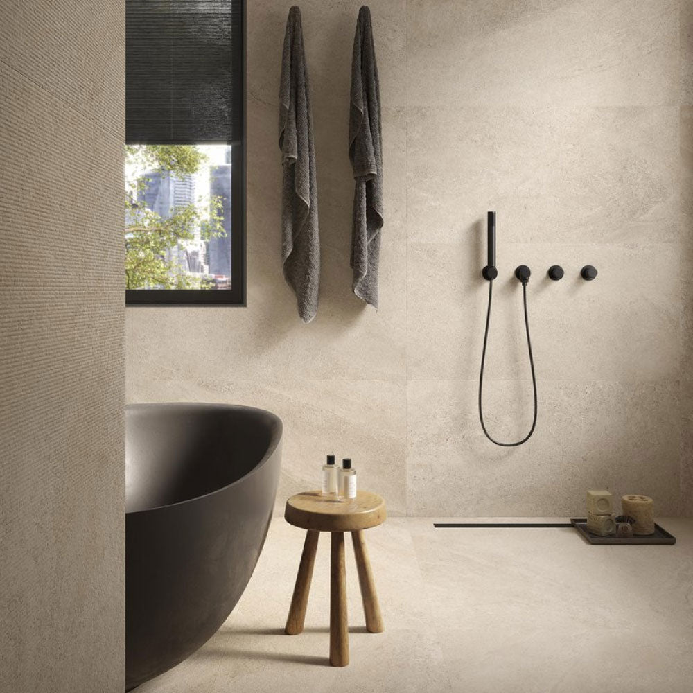 Gres Porcellanato Rettificato Naturale Effetto Pietra 90X90 - Bergstone Ivory