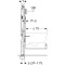 Schema tecnico del modulo Geberit Duofix Sigma 8 per wc sospeso, con misure e dettagli di montaggio.
